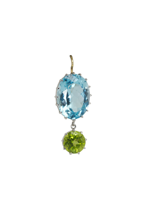 Renee Lewis - Blue Topaz & Peridot Drop Earrings