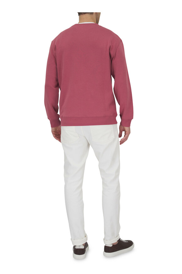 Brunello Cucinelli - Raspberry Stretch Cotton Crew Sweatshirt