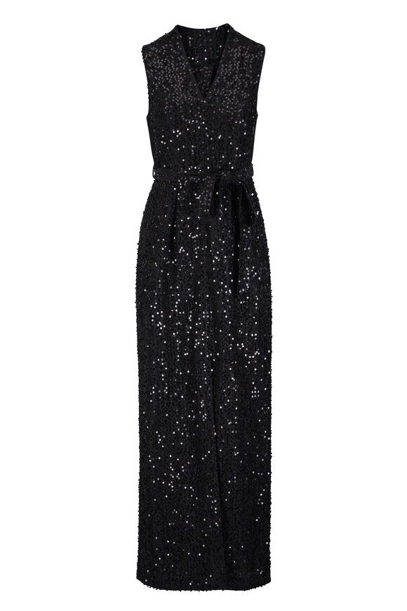 Sachin + Babi Sylvain Black Sequin Gown