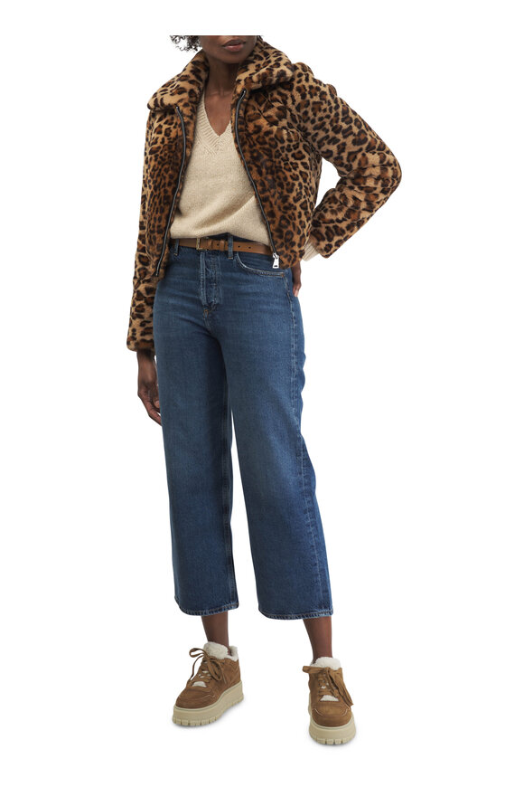 Viktoria Stass - Leopard Print Vegan Fur Bomber Jacket