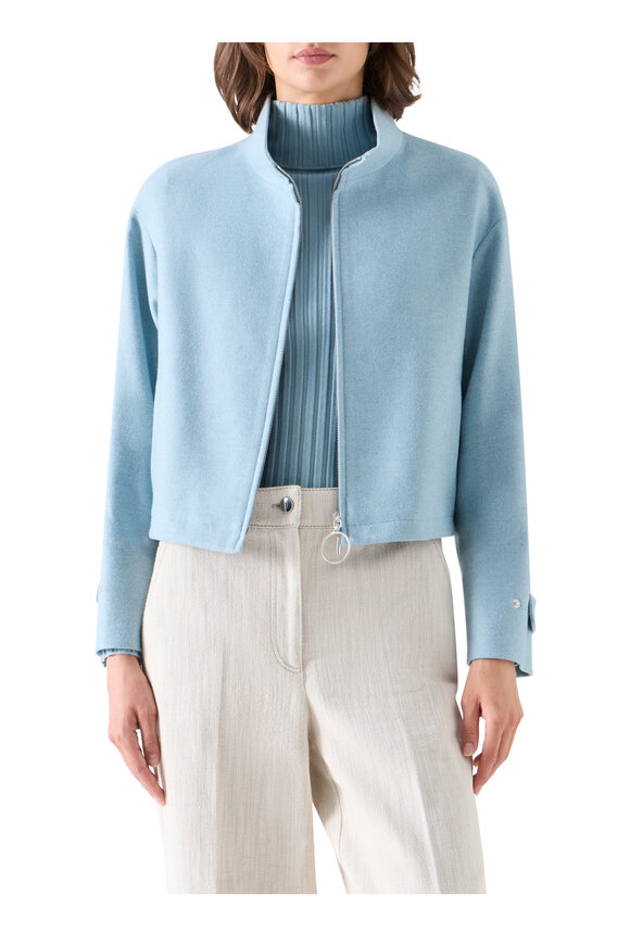 Akris Punto Light Blue Blouson Jacket - view 2