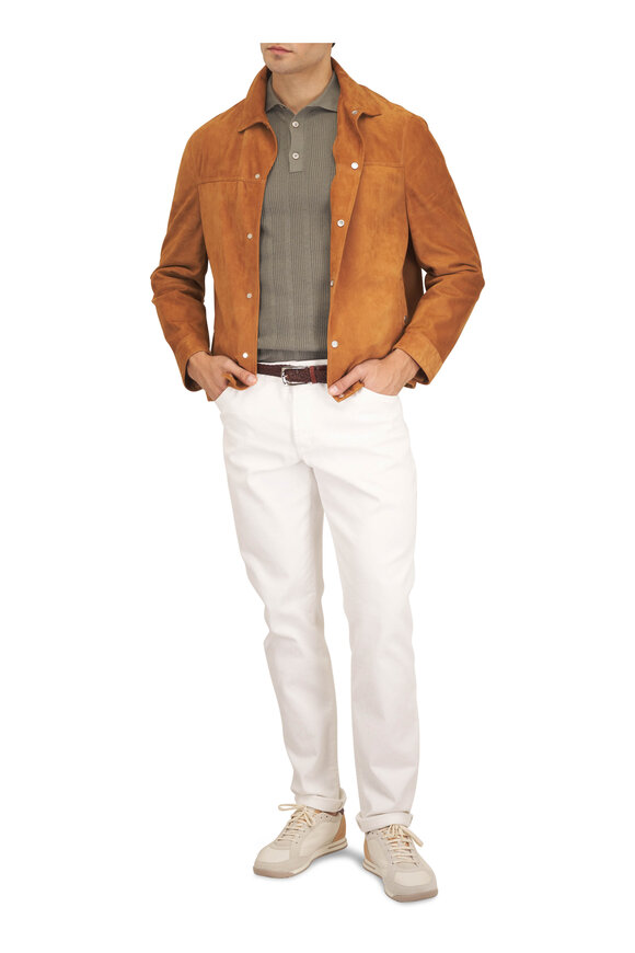 Brunello Cucinelli Brown Leather Jacket - view 2