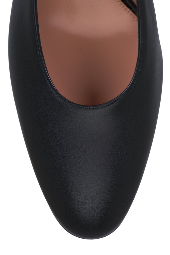 Gianvito Rossi Vitello Black Leather Block Pump, 70mm - view 4