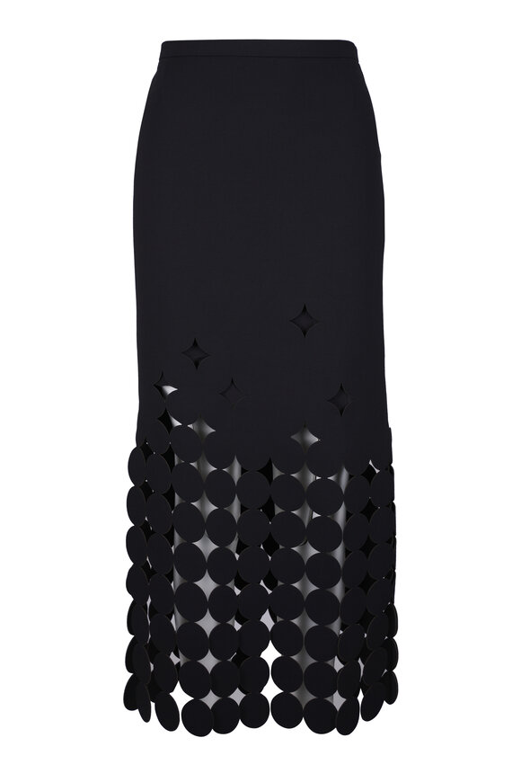 Akris Punto Black Jersey Dripping Dots Pencil Skirt
