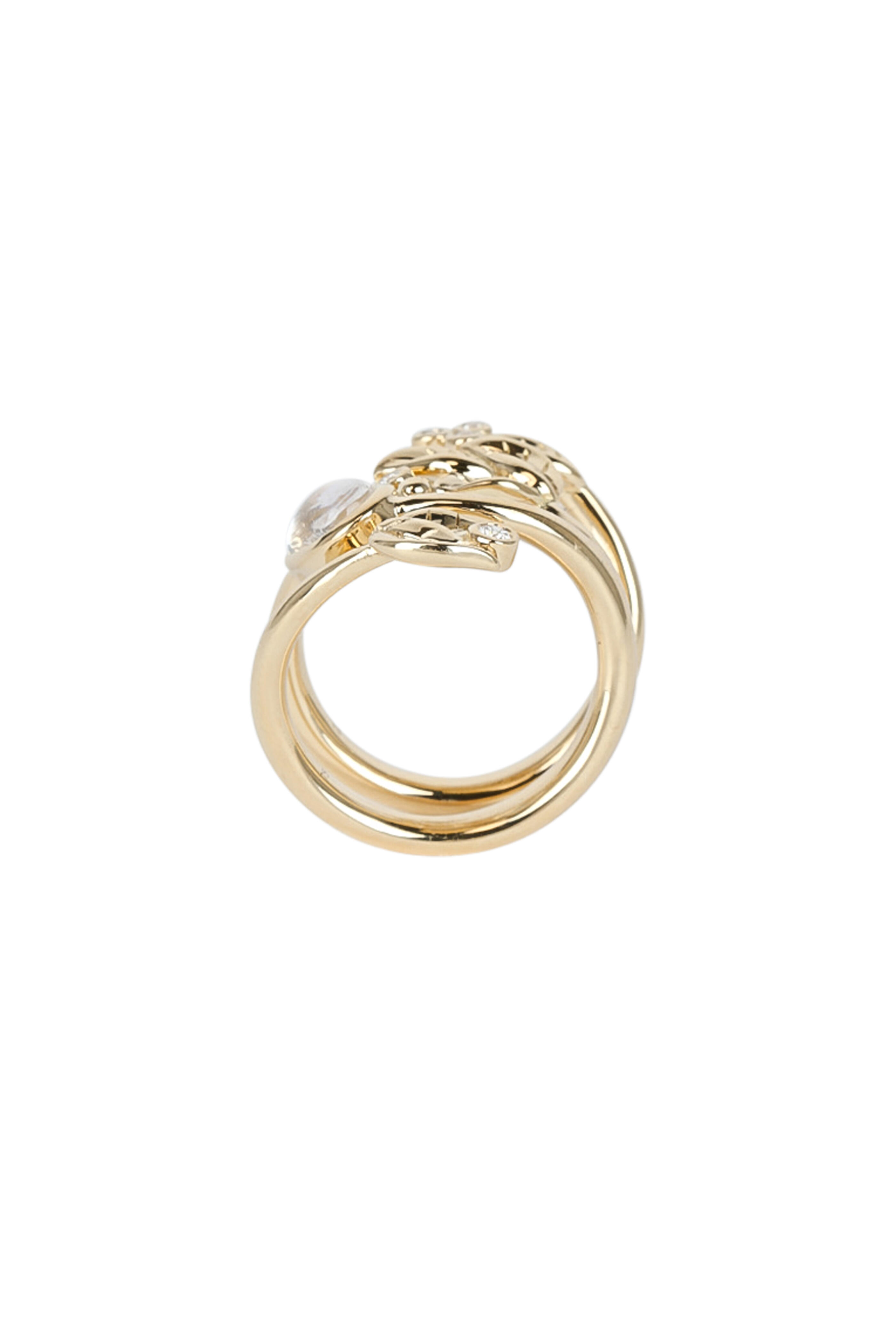 Temple St. Clair - 18K Yellow Gold Moonstone Vine Ring