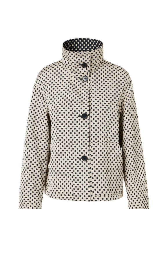 Akris Punto Black & Cream Reversible Polka Dot Jacket - view 6