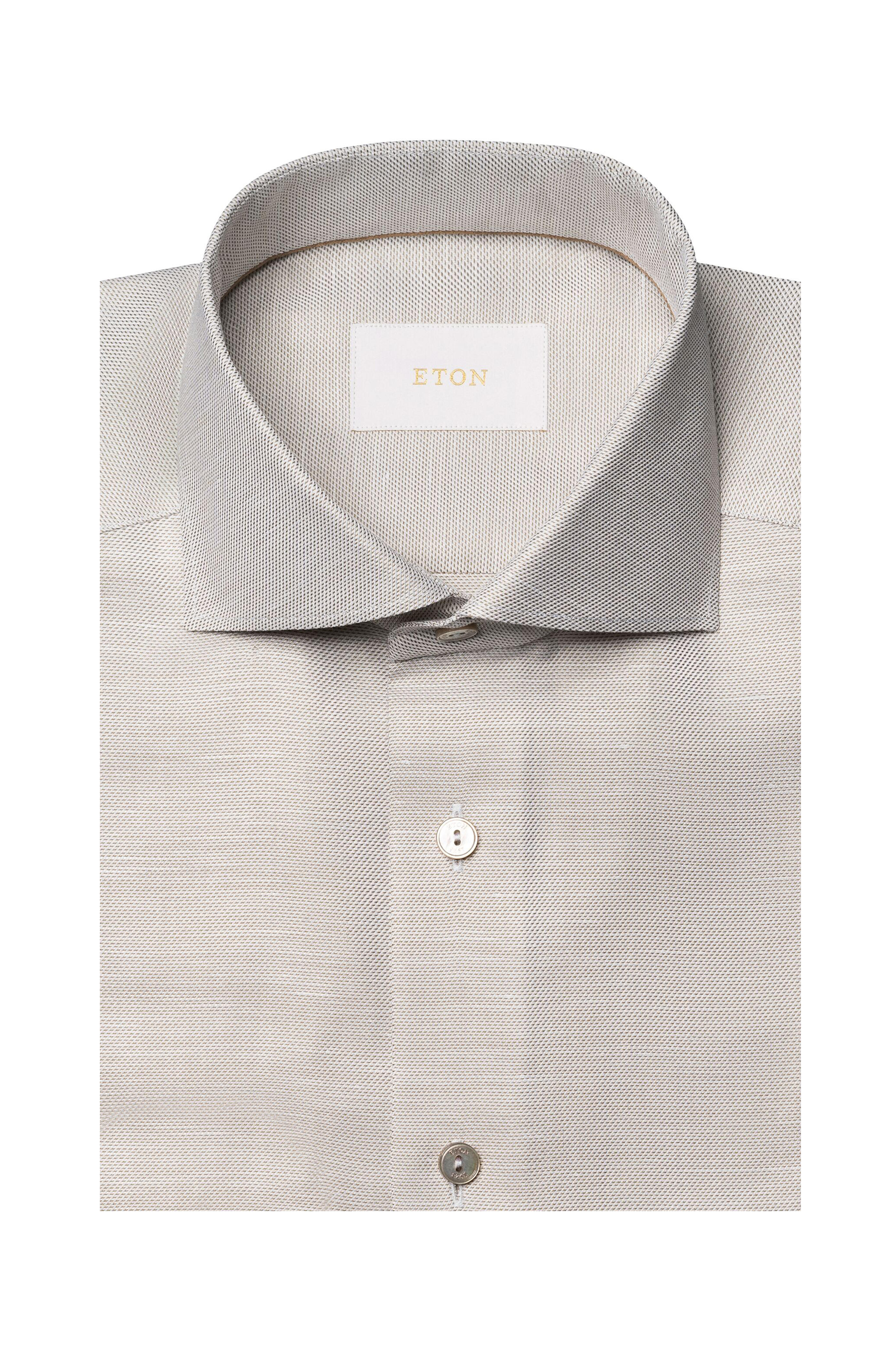 Eton - Beige Cotton & Linen Dress Shirt - view 2