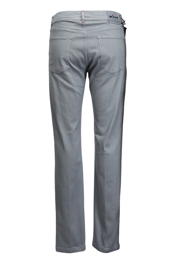 Kiton Mid Gray Five Pocket Pant - view 2