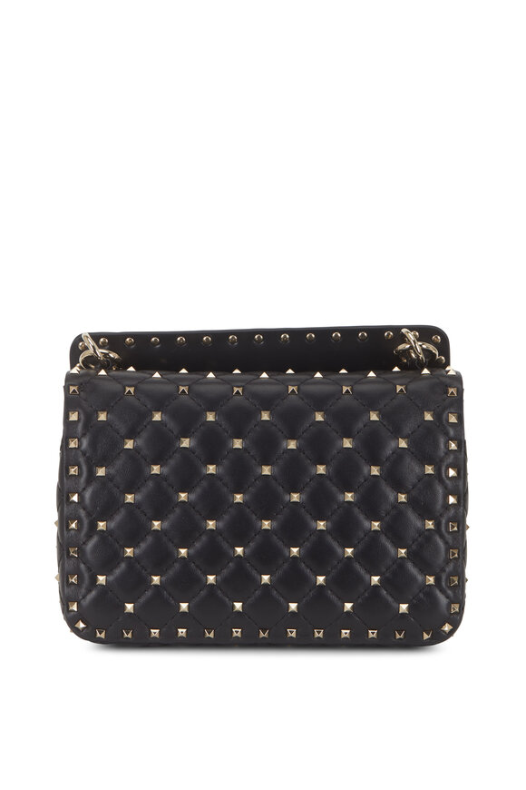 Valentino Garavani - Rockstud Black Gunmetal Studded Medium Bag