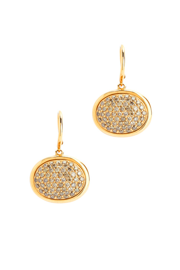 Syna - 18K Gold Champagne Diamond Cobblestone Earrings