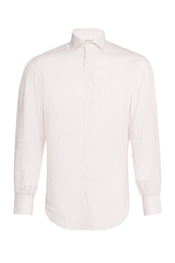 BRUNELLO CUCINELLI ホワイト長袖シャツ S Brunello Cucinelli - White Linen Sport Shirt | Mitchell Stores