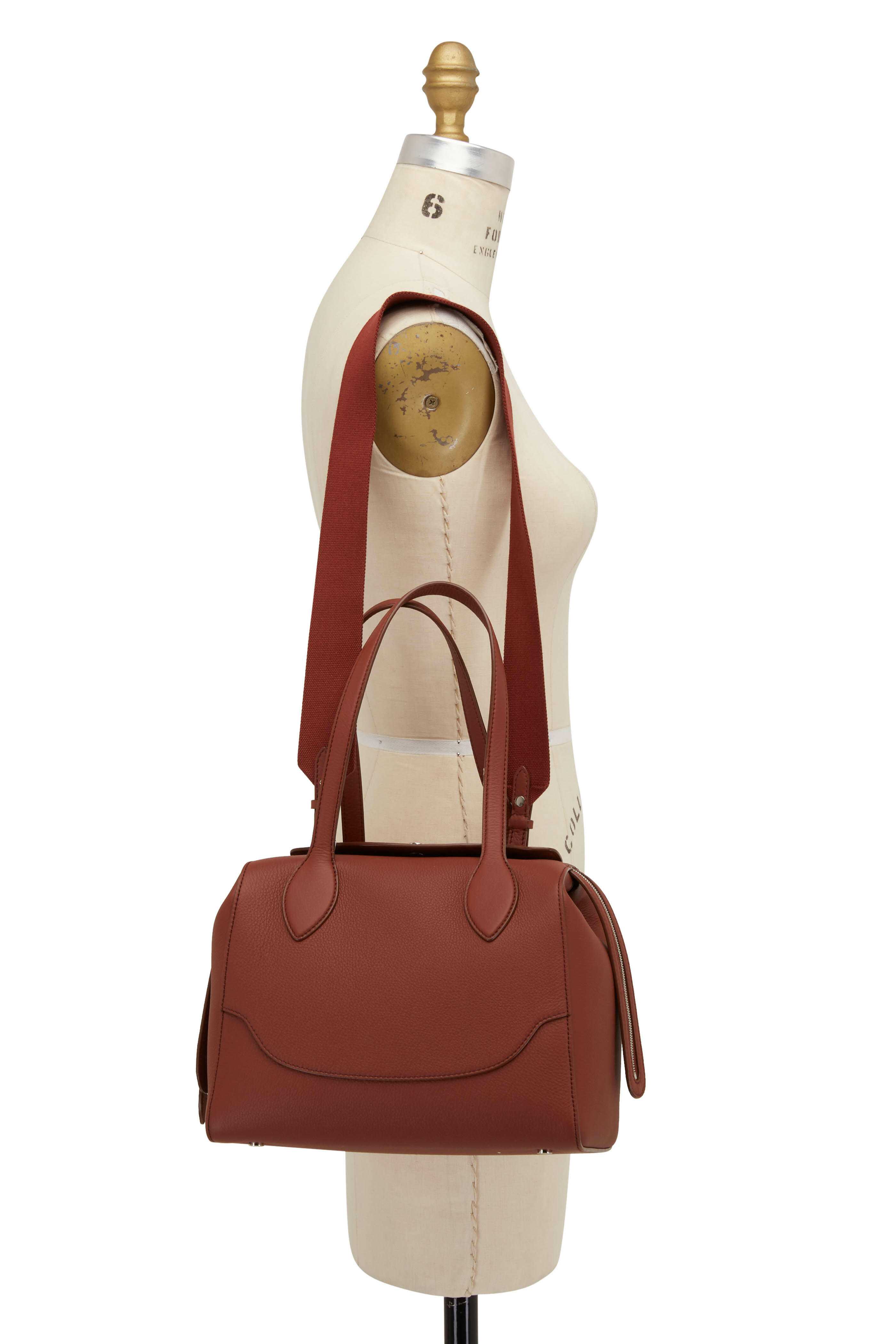 Loro Piana - Sesia Happy Day Brown Leather Medium Handbag