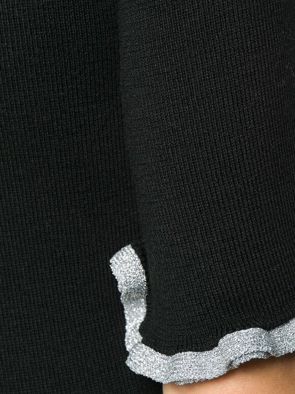 See by Chloé - Black Wool Metallic Trim Knit Dress