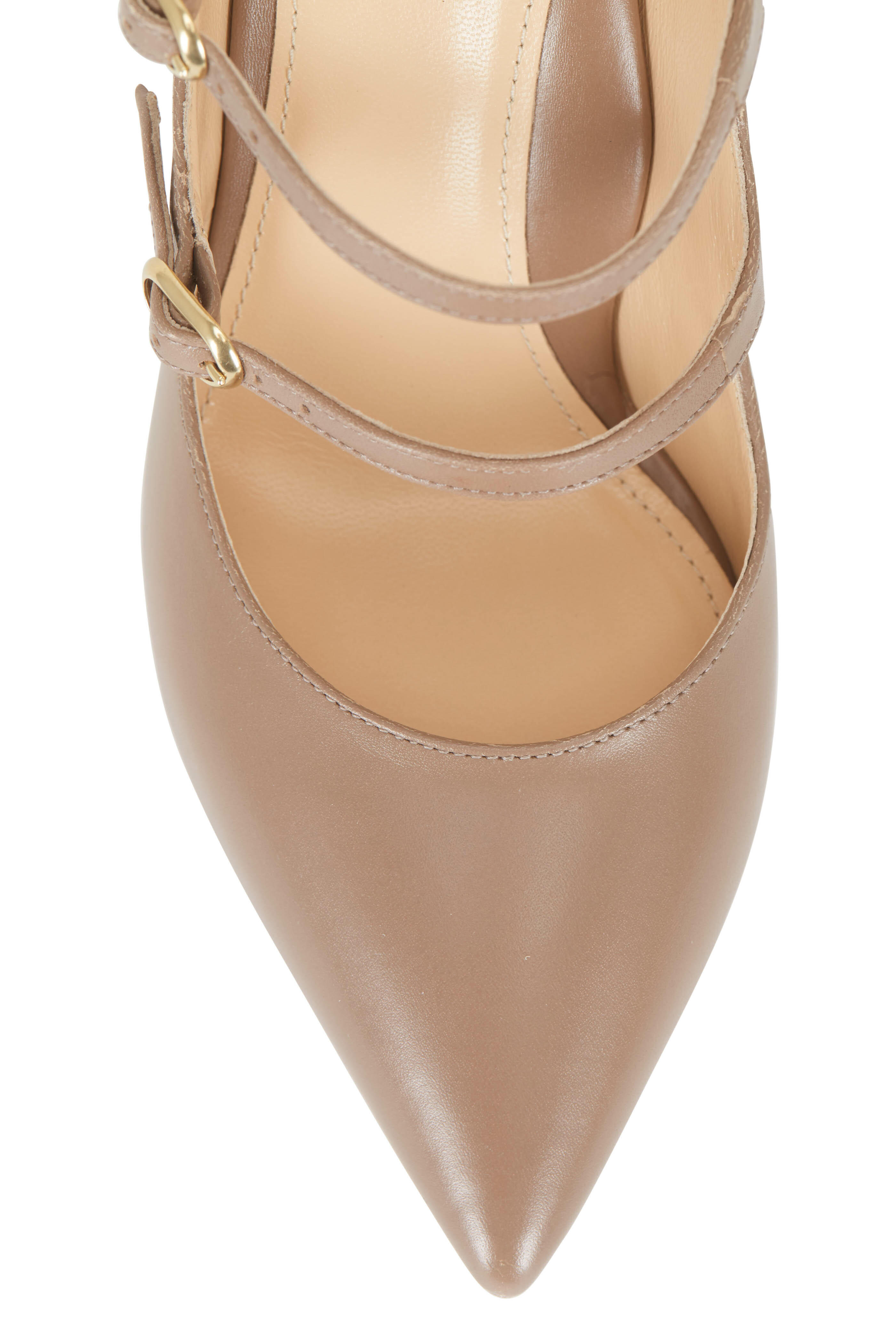Marion Parke - Mitchell Sand Leather Multi Strap Pump, 85mm