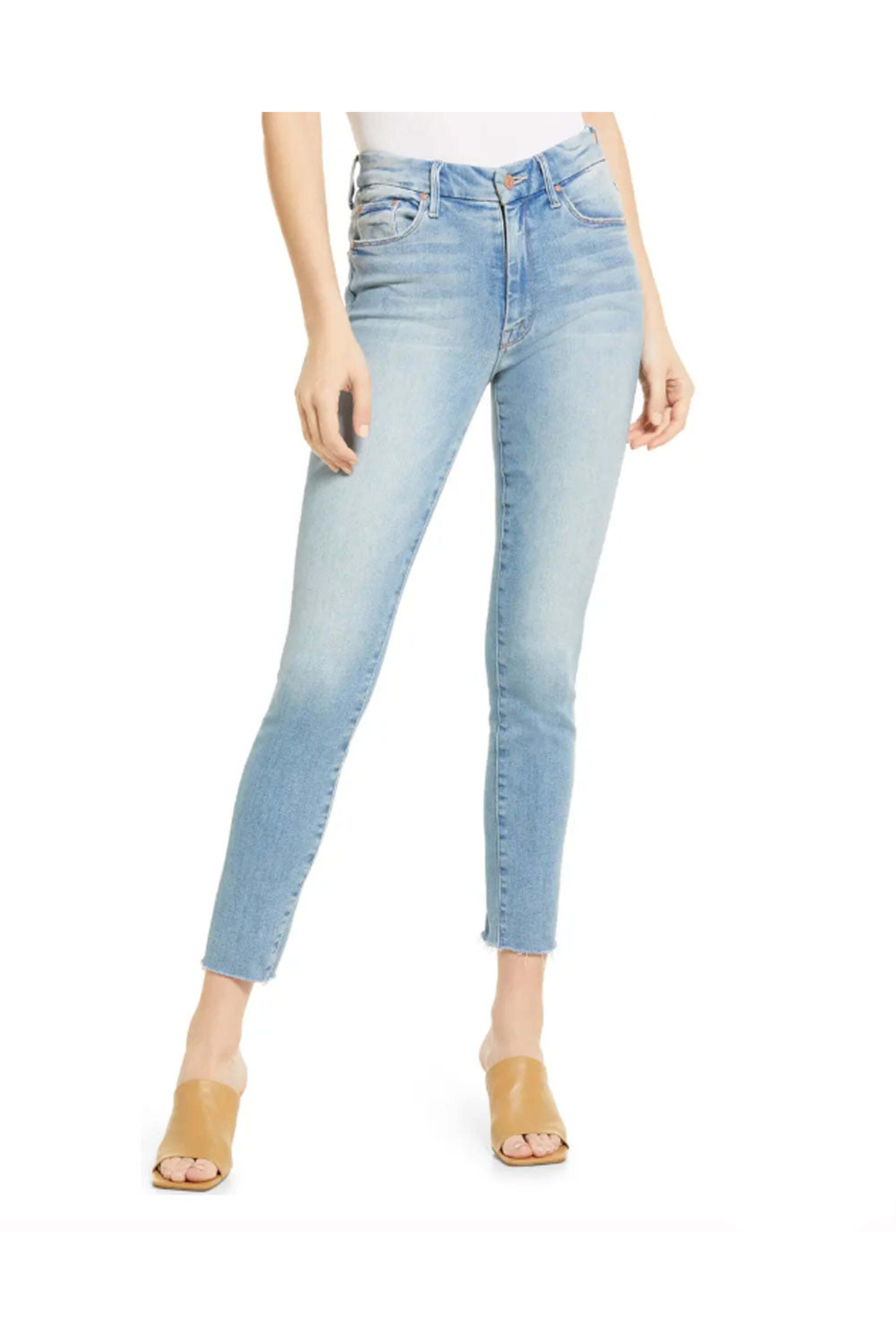 Mother - High Waisted Looker Ankle Fray Jean in Au Revoir