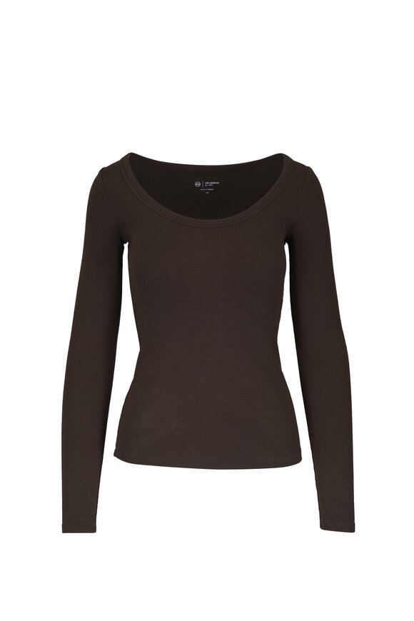 AG Giah Burnt Umber Essential Scoop Neck T-Shirt - view 1
