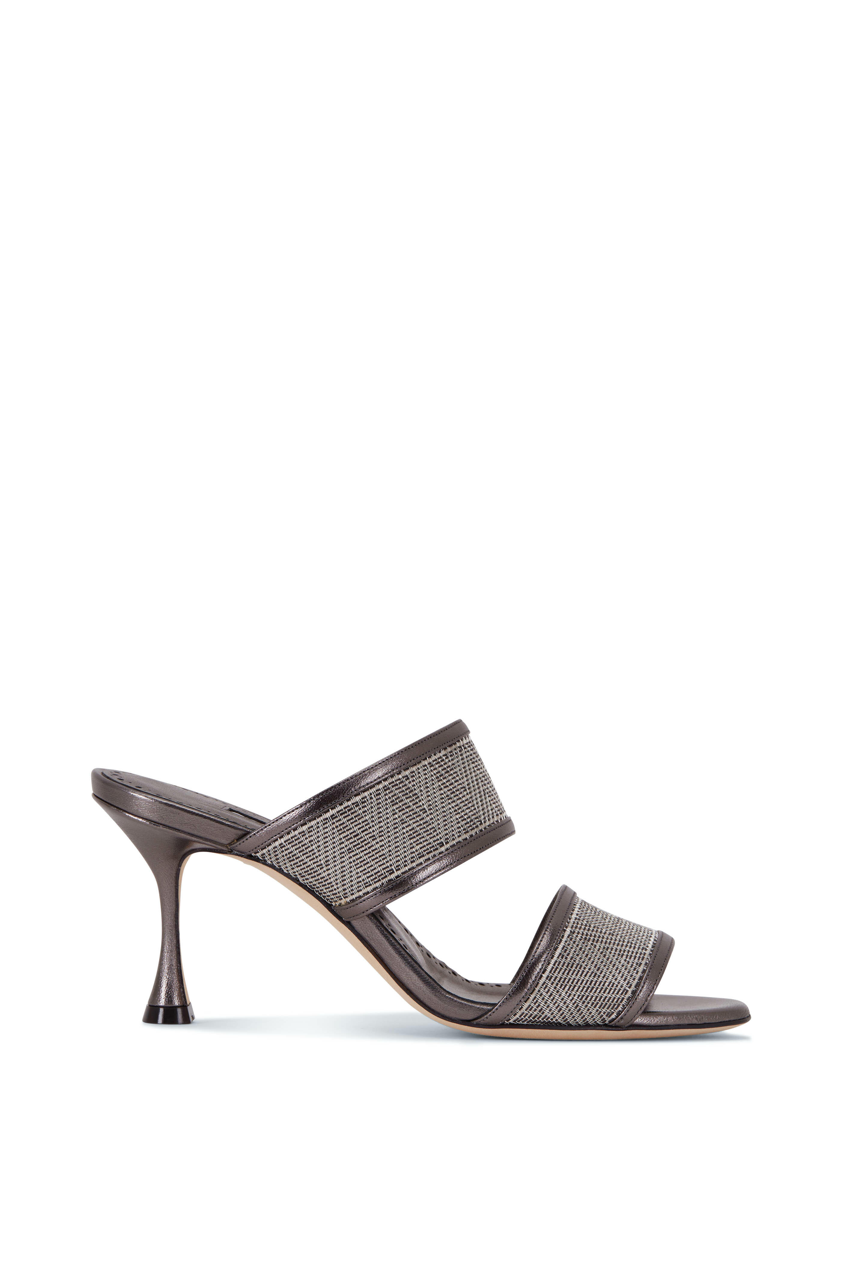 Manolo Blahnik - Bezant Anthracite 2 Band Mule, 70mm