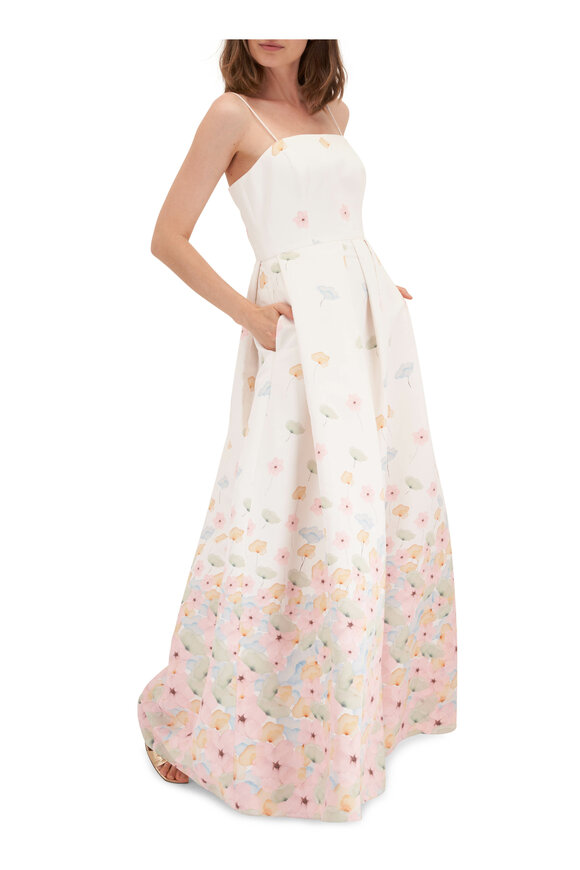 Sachin + Babi - Beau T's Watercolor Floral Print Gown