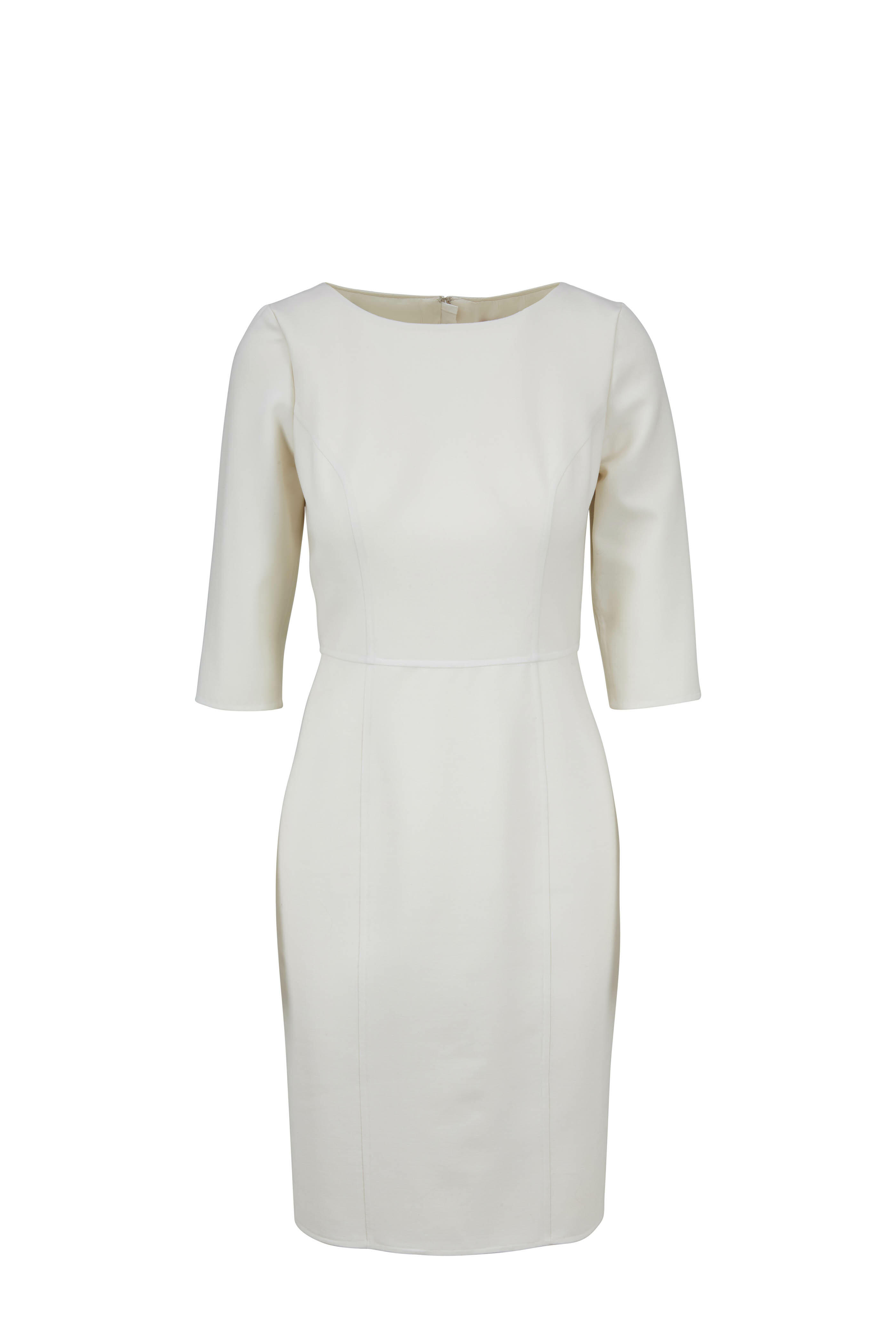 ivory wool dress Crowther Midi Dress in Ivory Virgin Wool Silk Slub Gabriela Hearst