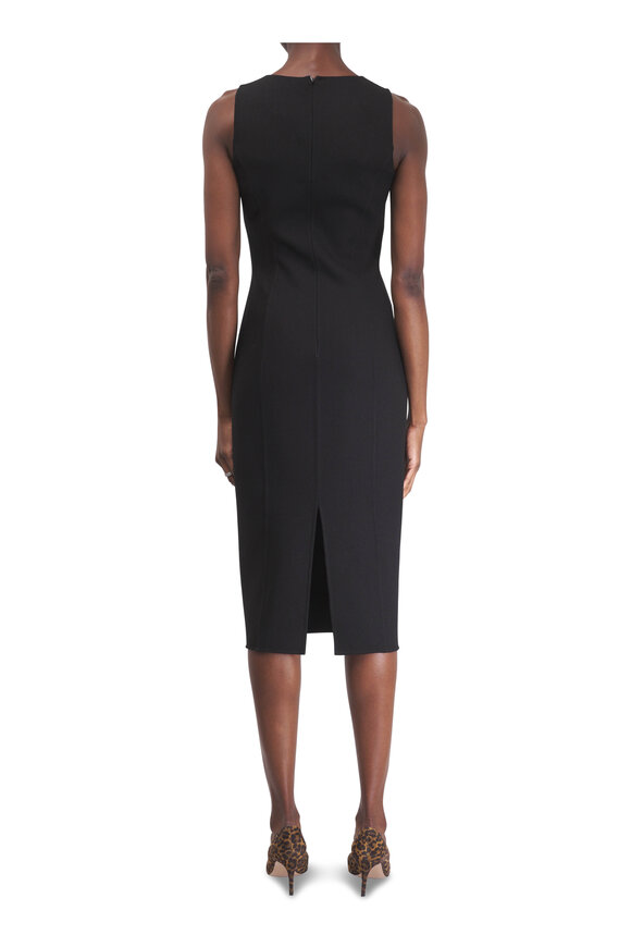 Michael Kors Collection Black Double-Faced Crepe Sheath Dress - view 3