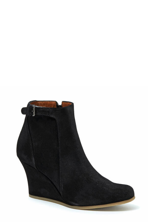 Lanvin - Black Suede Wedge Ankle Boot, 80mm