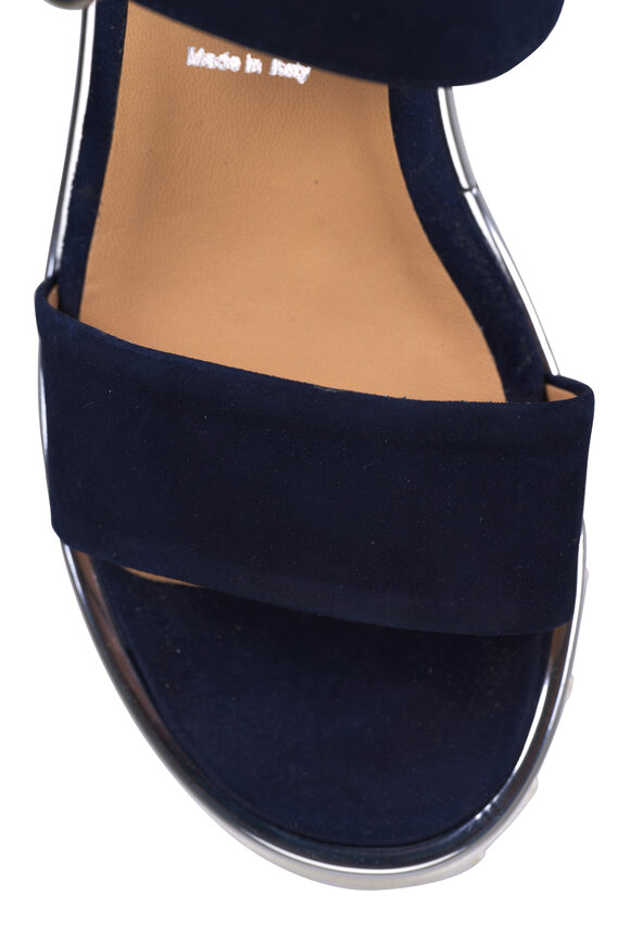 Ron White Elaria Navy Cashmere Suede Lug Sandal, 55mm - view 4