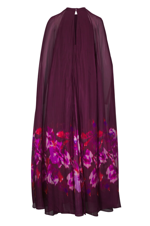 Sachin + Babi - Helena Dark Berry Abstract Floral Gown