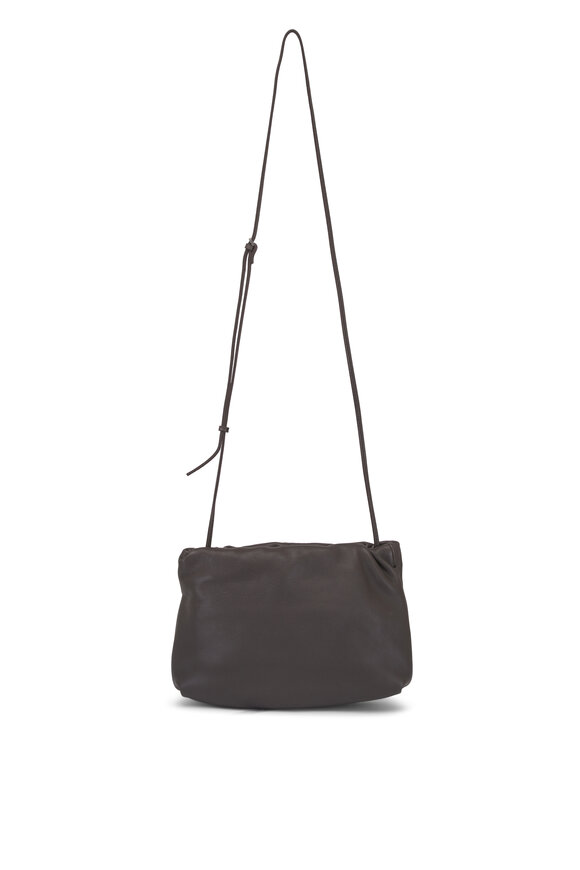 The Row Bourse Taupe Leather Clutch