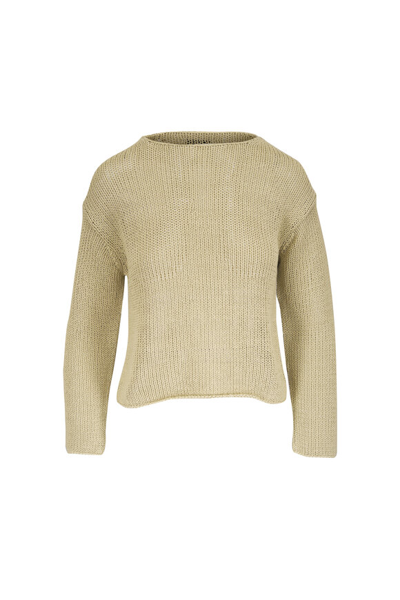 Vince Maize Coated Open Knit Sweater