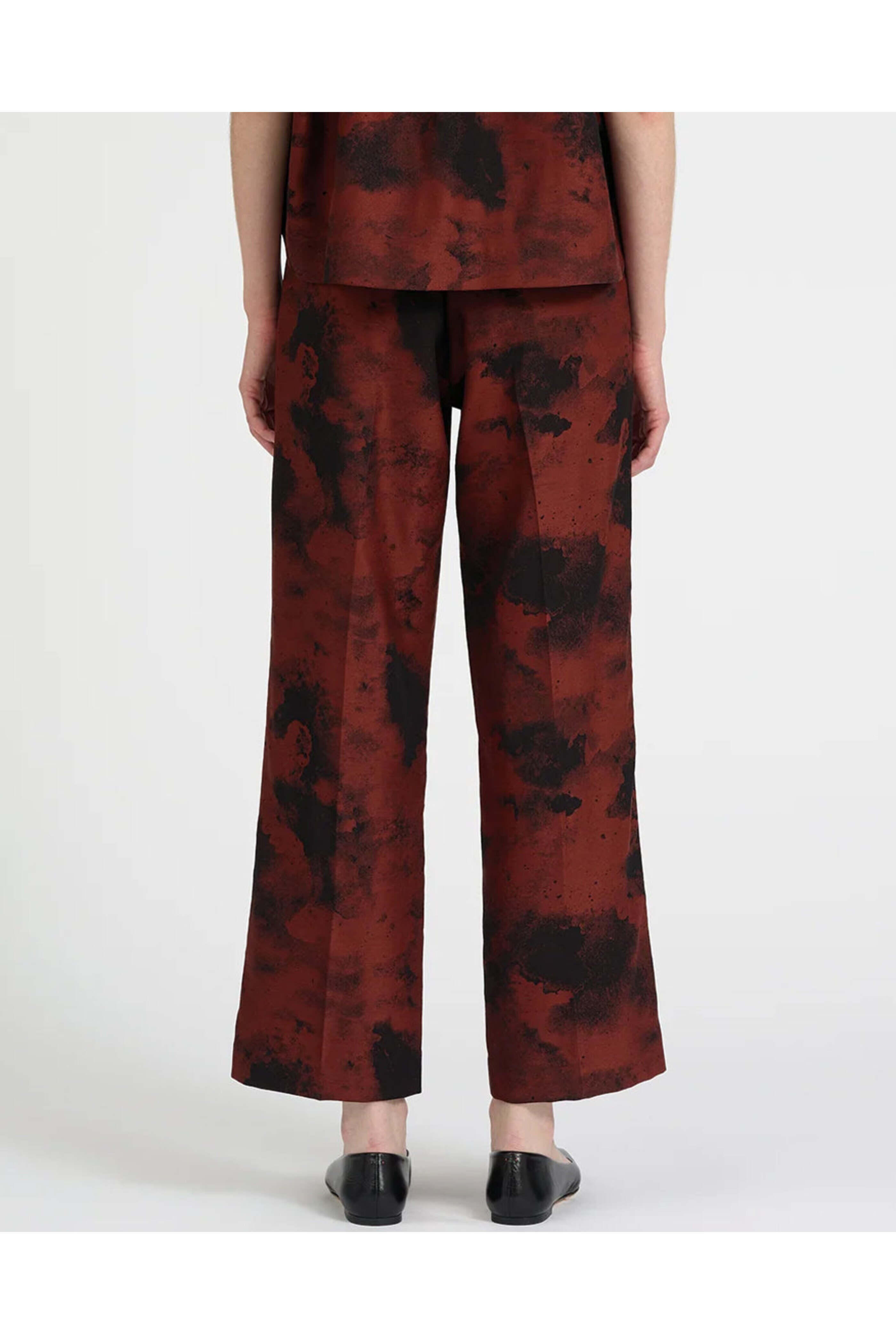 Bite Studios - Red and Black Jacquard Trouser