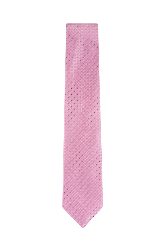 Brioni Rose Micro Motif Silk Necktie