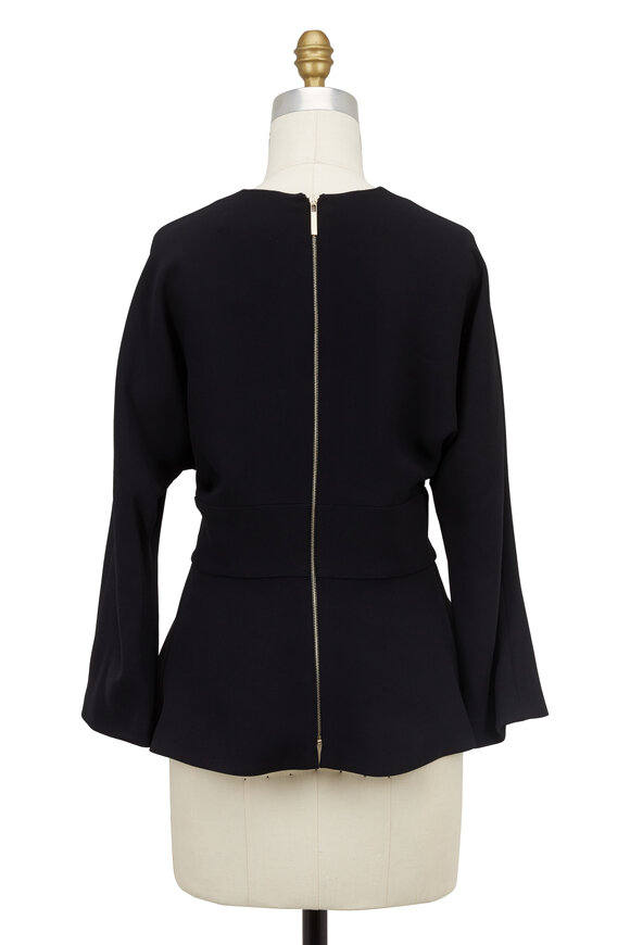 Elie Saab - Black Crepe Peplum Top