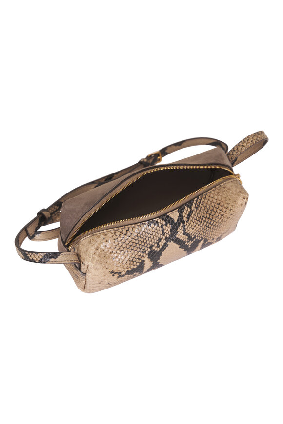 Khaite Mini Kye Taupe Embossed Leather Crossbody - view 4