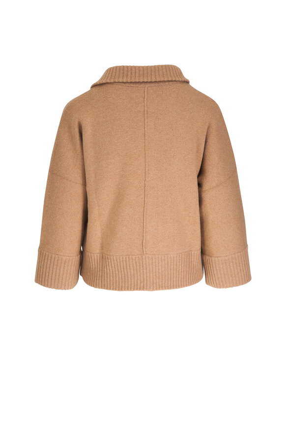 Kinross - Camel Wool & Cashmere Zip Cardigan 