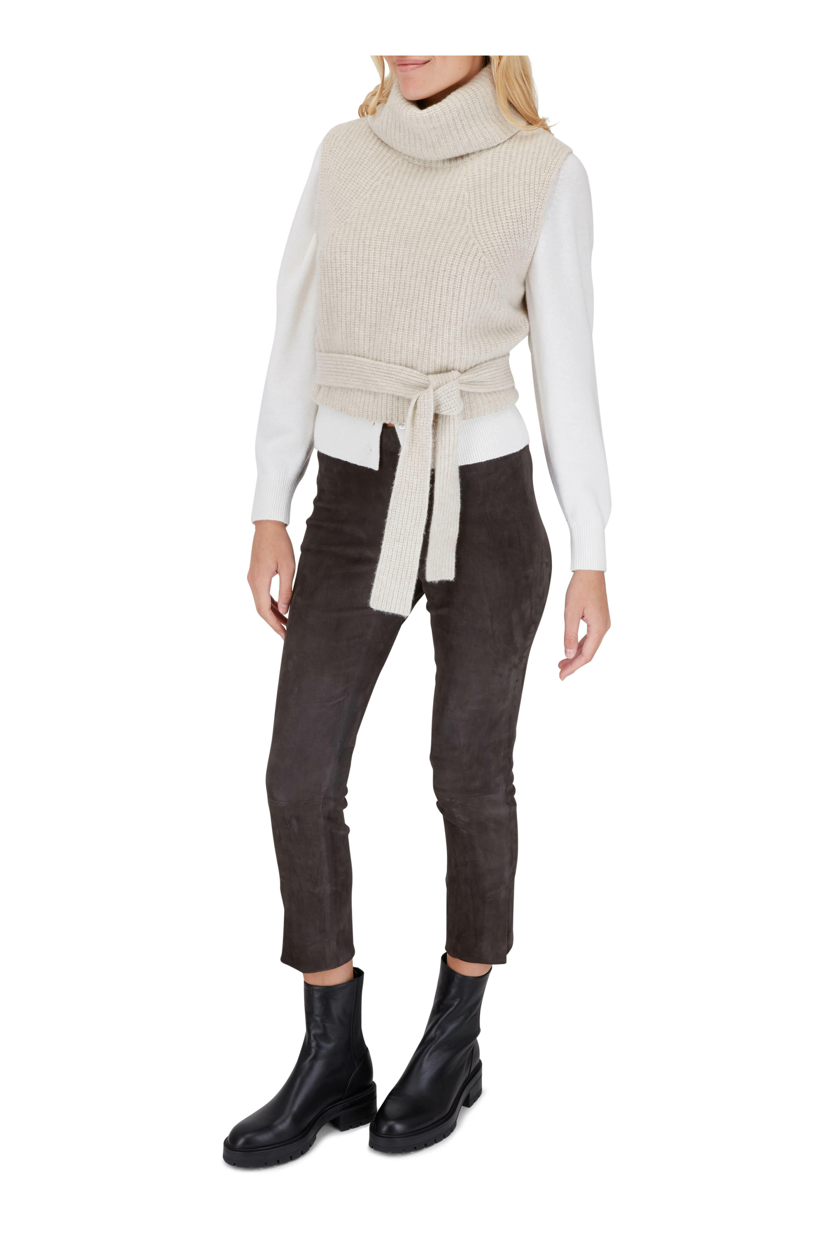 Aquazzura - St. Honore Black Leather Combat Boot