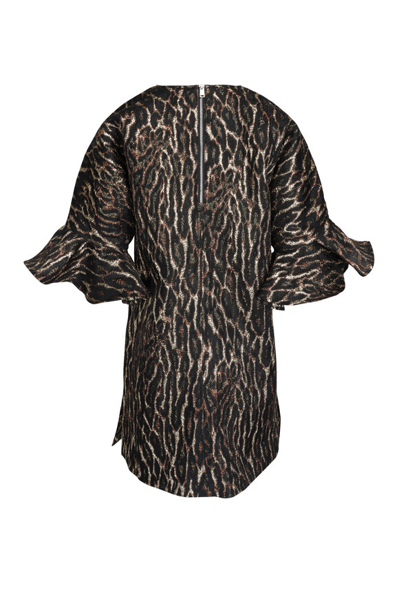Ganni Bronze Metallic Cloque Mini Dress - view 2