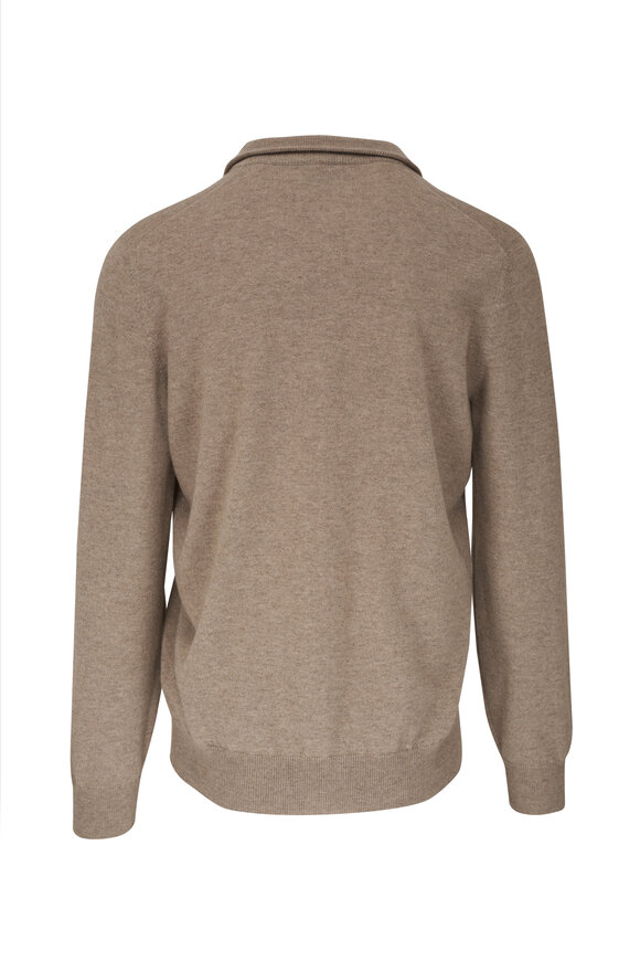 Brunello Cucinelli - Light Brown Cashmere Quarter Zip Pullover