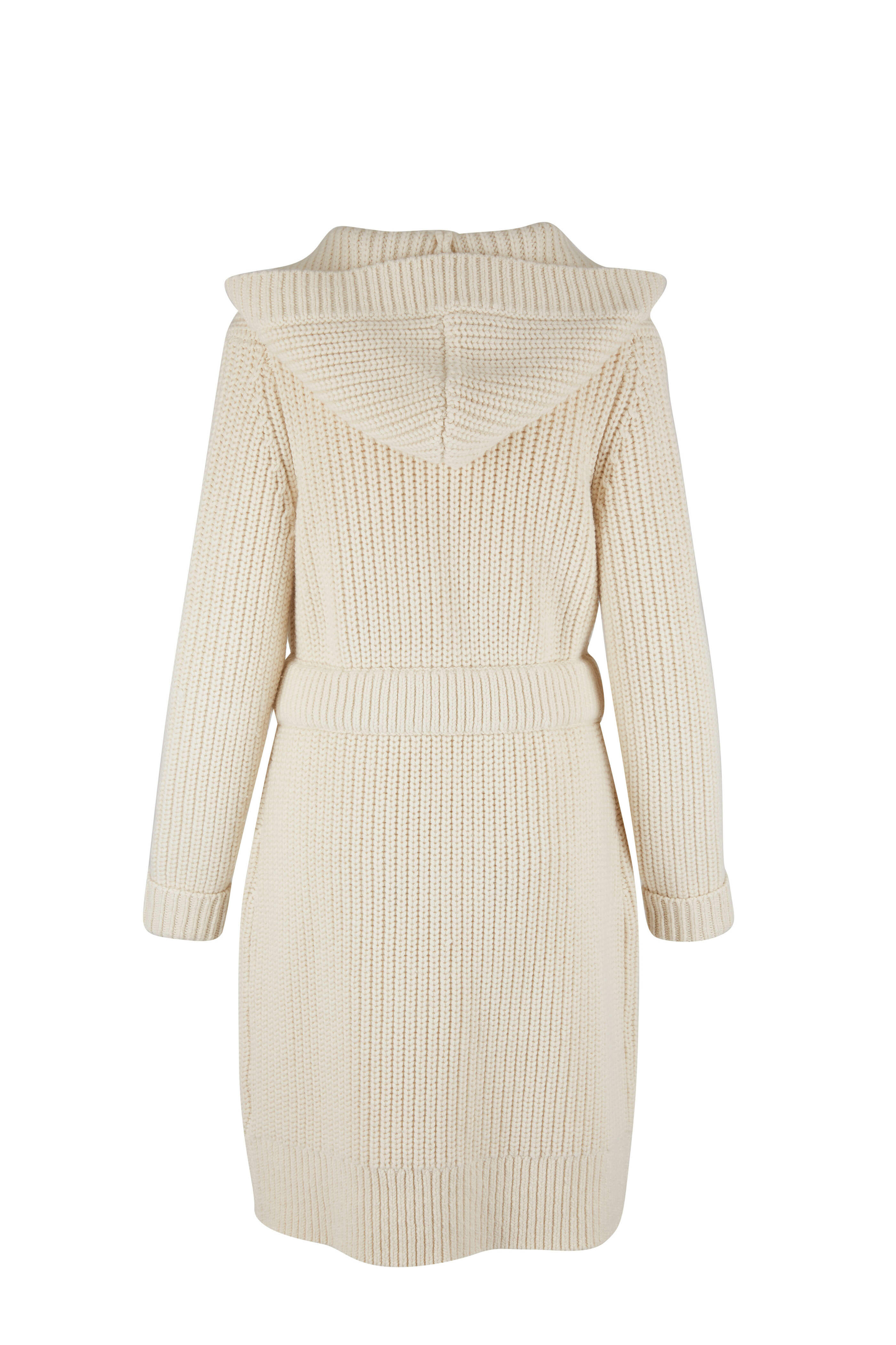 Michael Kors Collection - Vanilla Cashmere & Wool Hooded Cardigan