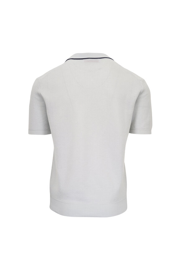 Orlebar Brown - Horton Blue & White Sand Knit Polo