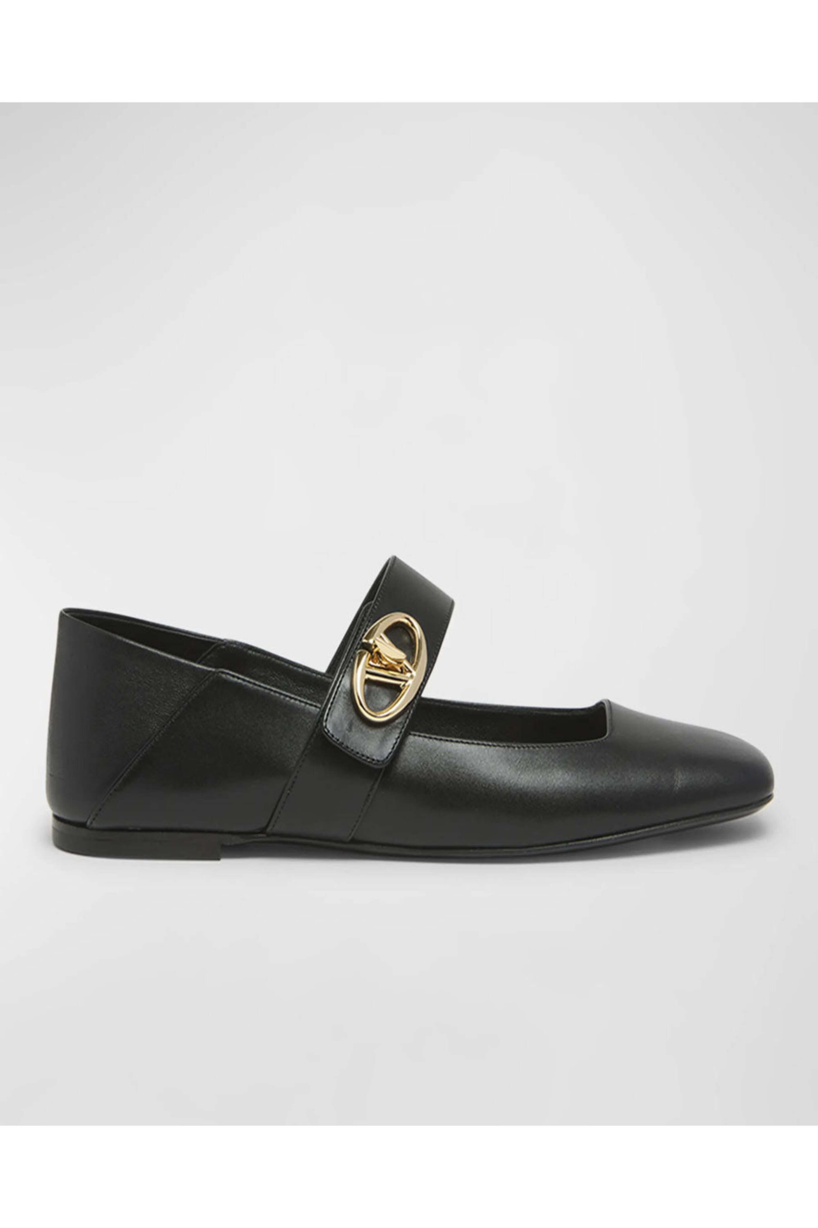 Valentino Garavani - VLogo Mary Jane Ballerina Flat in Nero