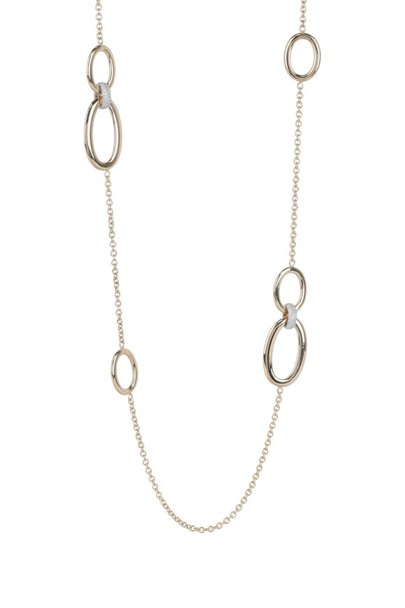 Alberto Milani - 18K Yellow Gold Oval Station Chain Necklace