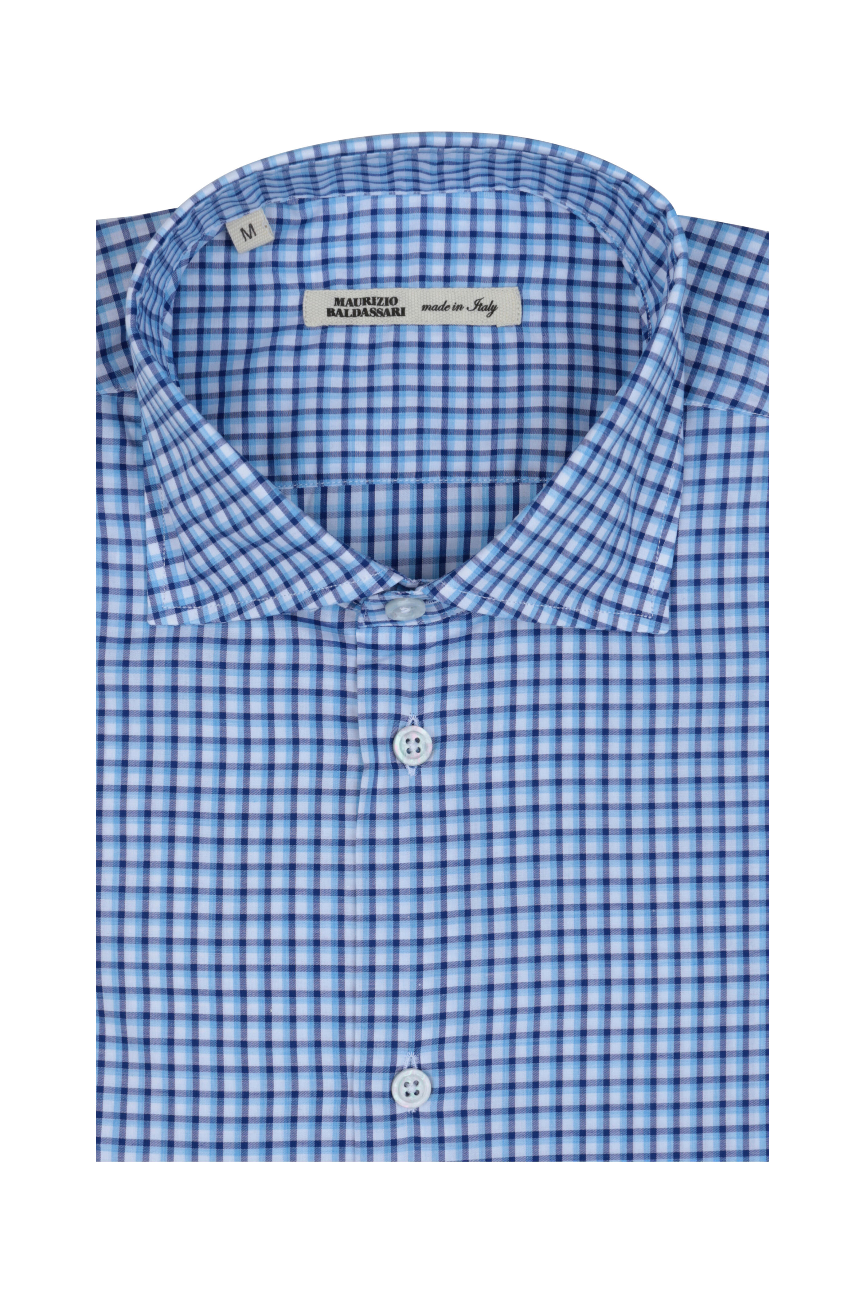 Maurizio Baldassari - Navy Blue & White Check Sport Shirt