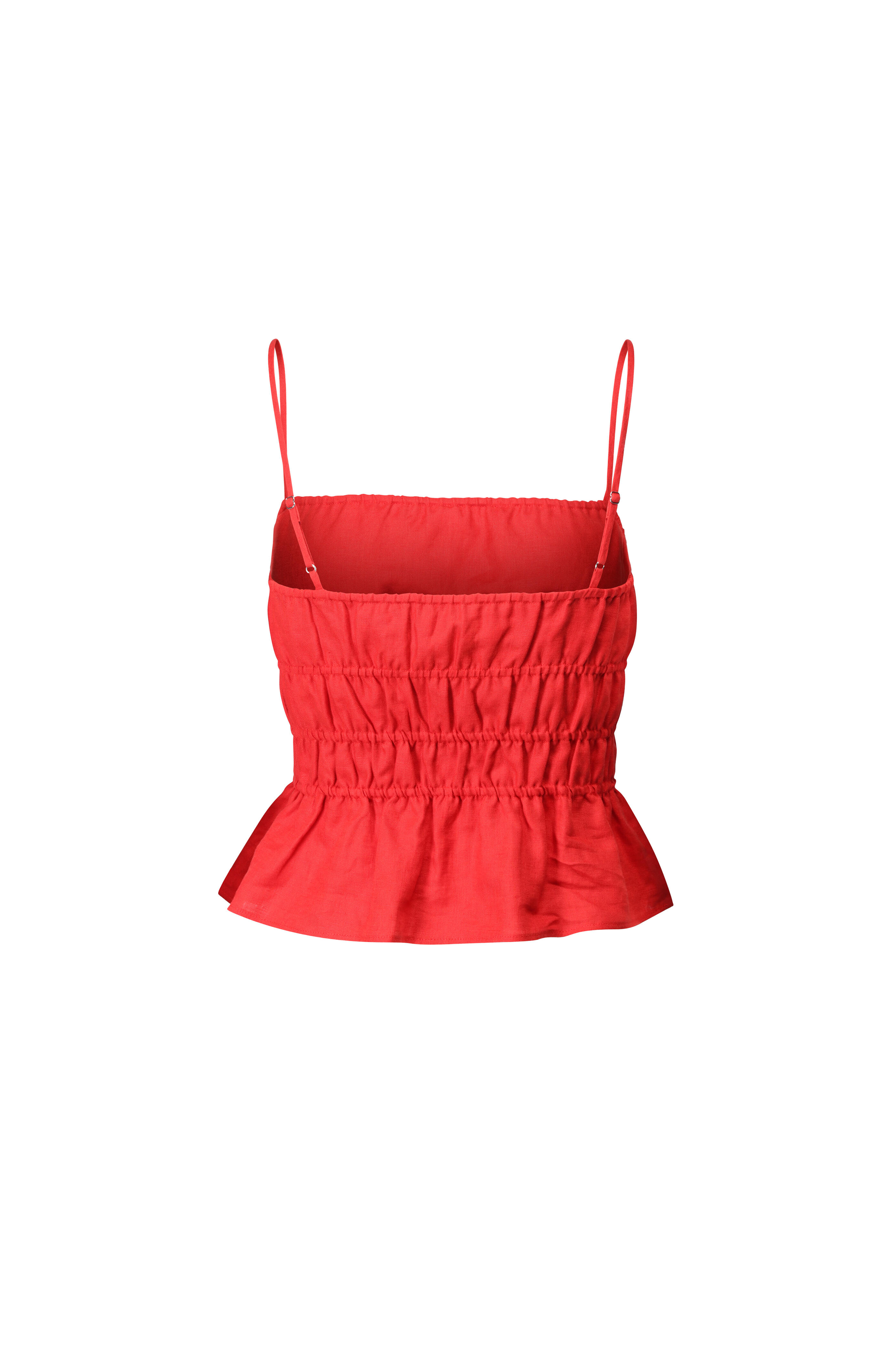 Staud - Ayla Tomato Linen Tank