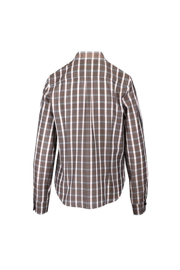 Forte Forte Cream Tartan Voile Ruched Shirt - view 2