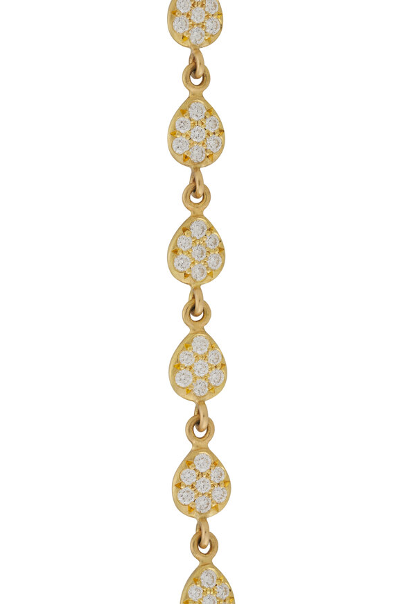 Caroline Ellen 20k Yellow Gold Pave Diamond Tennis Bracelet - view 2