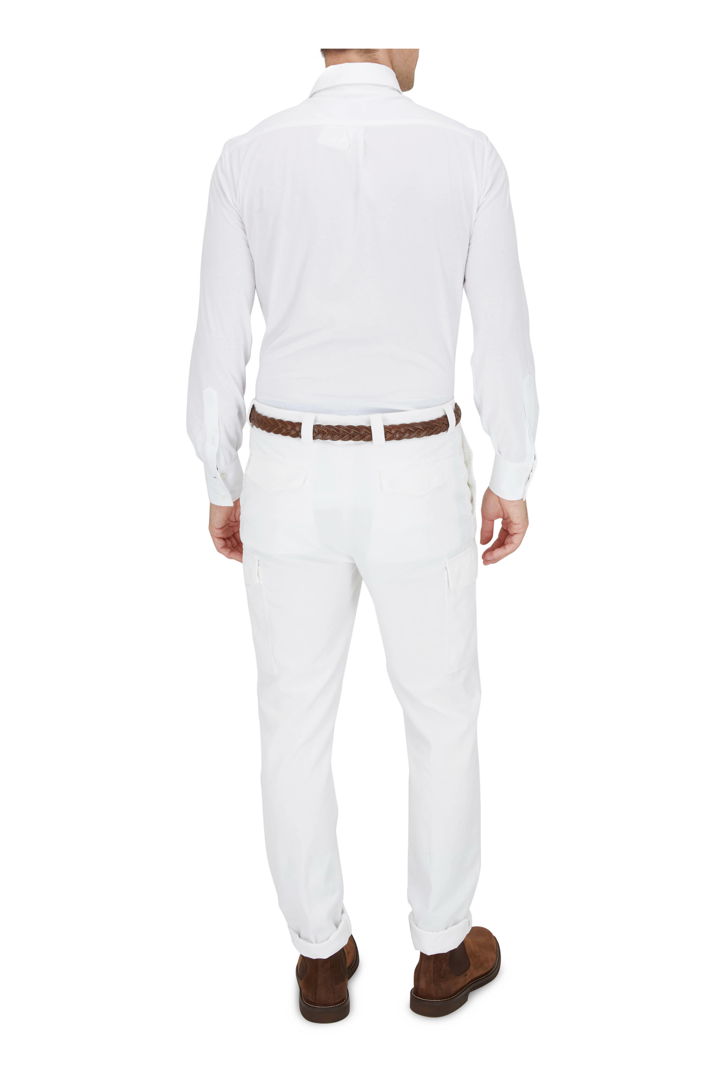 Tシャツ・カットソー BRUNELLO CUCINELLI Men Sweater M0B137427CA819 White Brunello Cucinelli Men's Long-Sleeve Logo Crewneck T-Shirt