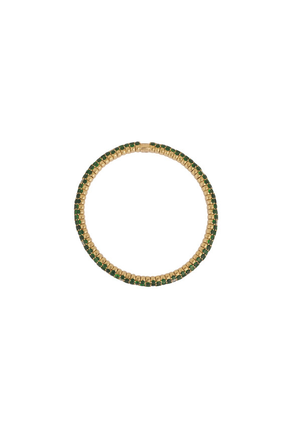 ZYDO 18k Yellow Gold Diamond & Tsavorite Bracelet - view 4