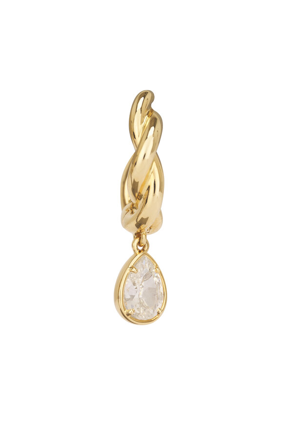 Sutra 18k Yellow Gold Pointer Diamond Earrings - view 2