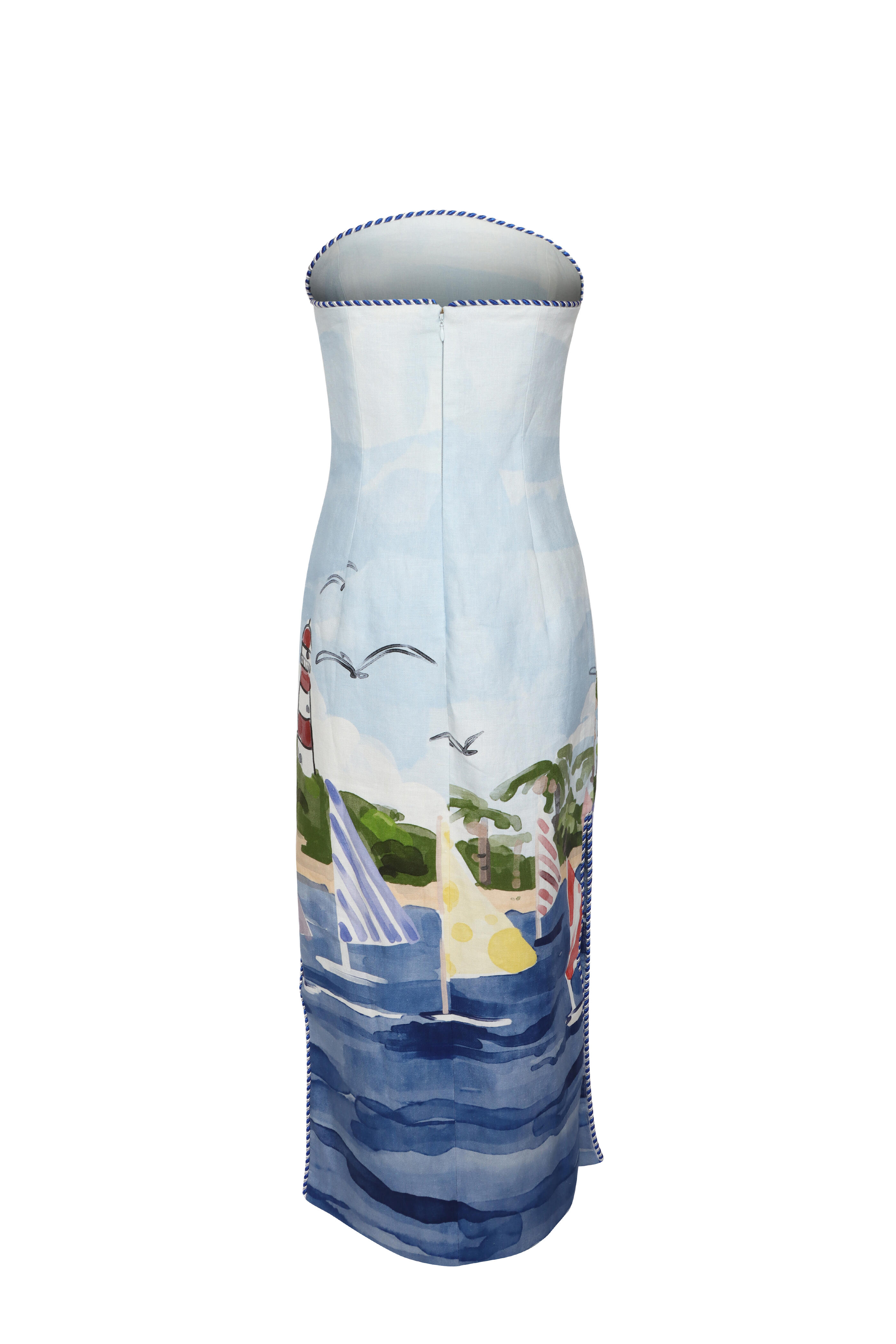 Leo Lin - Ava Nautical Print Bustier Maxi Dress