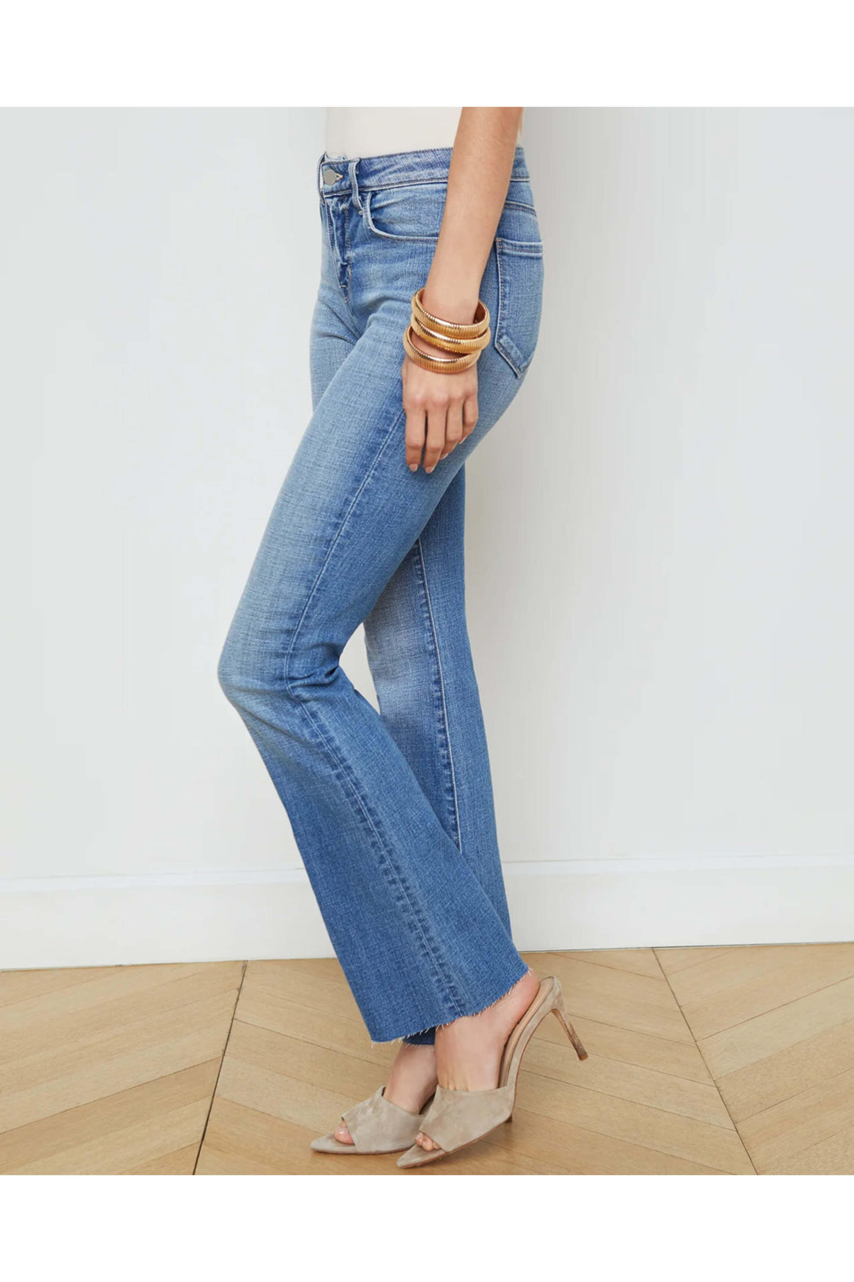 L'Agence - Low Rise Sneeki Straight Sneaker Jean in Colorado